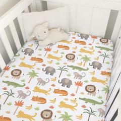 Selgkds Jungle Safari lion crib sheet keeps baby cozy and snug for peaceful sleep