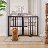 Semiocthome bamboo dog gate in espresso, assembly-friendly for quick room control.