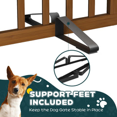 Semiocthome dog gate freestanding design enables portable safety without installation.