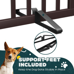 Semiocthome adjustable-width bamboo gate, espresso finish, fits various doorways.