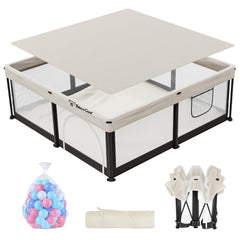 Semoprus baby playpen setup with a wide 50x50 inch area for everyday supervised play