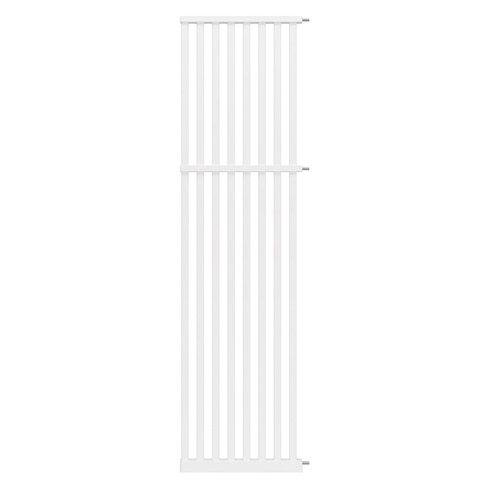 Senneny 63-inch extra tall cat gate extension white, expands gate width for added pet space.