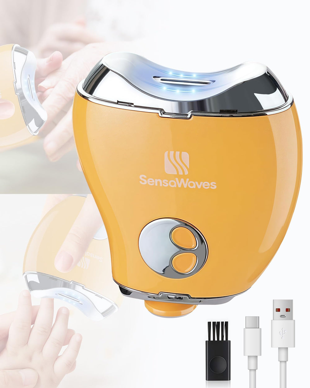 Sensawaves 3in1 electric nail clipper with LED light for precise night trimming.