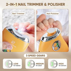 Sensawaves nail trimmer with built-in debris organizer to keep surfaces clean.