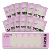 Sense Cleansing Wipes 12-pack with individually wrapped sleeves for on-the-go freshness