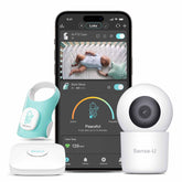 Sense-U Smart Sock Shoe baby monitor shows heart rate tracking for peace of mind.