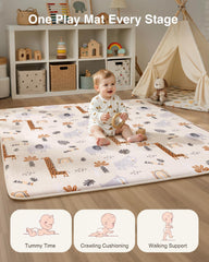 SEPARO baby play mat coral velvet surface with playful patterns invites exploration.