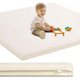 SEPARO baby play mat with flannel top in beige for cozy crawls.