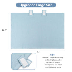 SERAPHY muslin car seat cover in blue solid provides lightweight privacy during rides