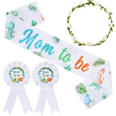 Serencatcher dinosaur baby shower sash for mom-to-be with comfortable fit