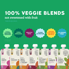 Organic Sweet Potato & Spinach pouch close up showing vibrant colors