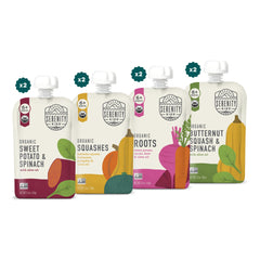 Serenity Kids veggie puree pouch on-the-go for easy toddler snacking