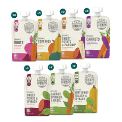 Serenity Kids veggie puree variety pack front view for convenient meals