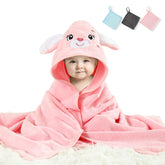 SEVDO baby hooded towel front view shows plush fabric for gentle drying.