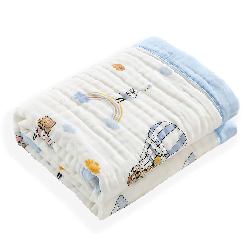 SEVDO muslin quilt baby blanket front view, showcasing soft breathable fabric for cozy naps