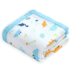 SEVDO muslin quilt blanket 43x43in shows soft breathable cotton for gentle daily use.