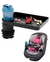 Seven Sparta car seat tray with soft base keeps snacks secure during travel.