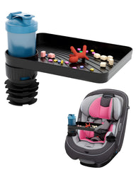 SEVEN SPARTA car seat tray with a soft base provides gentle stability for snacks.