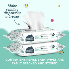 Seventh Generation hypoallergenic wipes, dermatologist tested, daily baby care