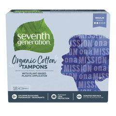 Seventh Generation Free & Clear tampons with applicator showing comfortable insertion and leak protection.