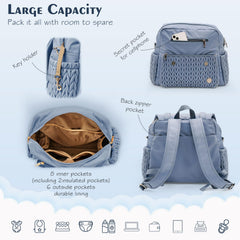 SEWBOO diaper bag backpack interior pockets organize essentials for quick access