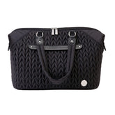 SEWBOO Diaper Bag Tote front view shows elegant herringbone and ample capacity for essentials
