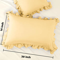 Sewdudely ruffled pillowcase with envelope closure for secure use.
