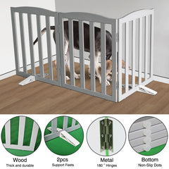 SFJC collapsible dog gate forms a versatile Z-shape for room control.
