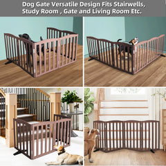 Six-panel SFJC gate with sturdy hinges for durable indoor sections.