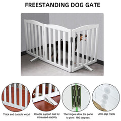 SFJC dog gate with non-slip feet protects floors during use.