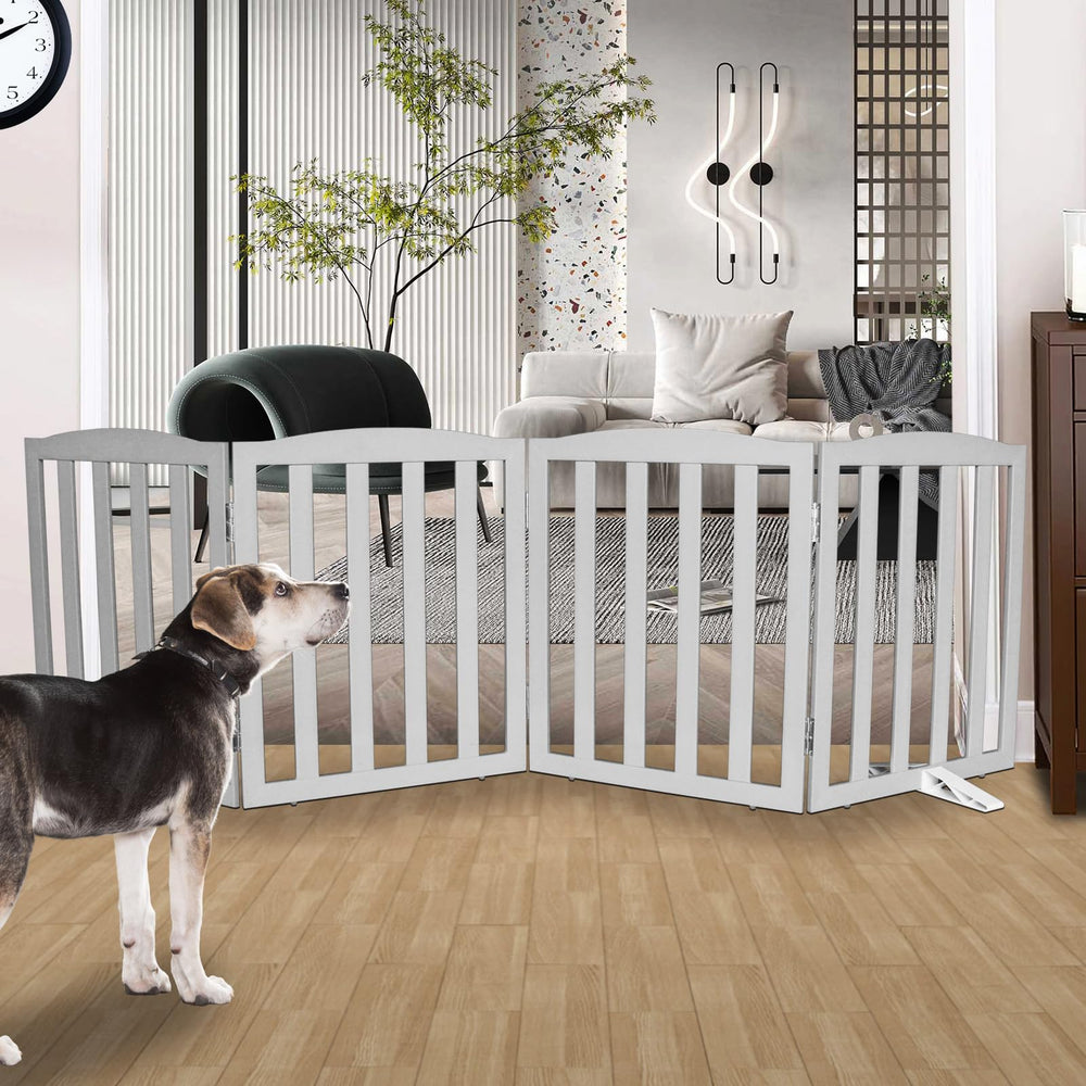 SFJC freestanding dog gate open wide for doorways and stairs