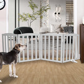 SFJC freestanding dog gate open wide for doorways and stairs