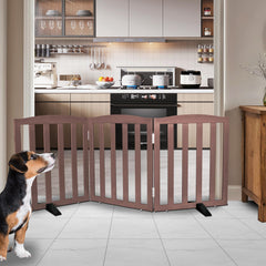 SFJC foldable dog gate positioned in a doorway for easy access control