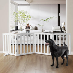 SFJC freestanding dog gate extended for wide doorways and containment