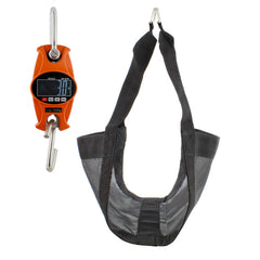 SGCoffee Rural365 blue digital scale with calf sling showing livestock reading clearly