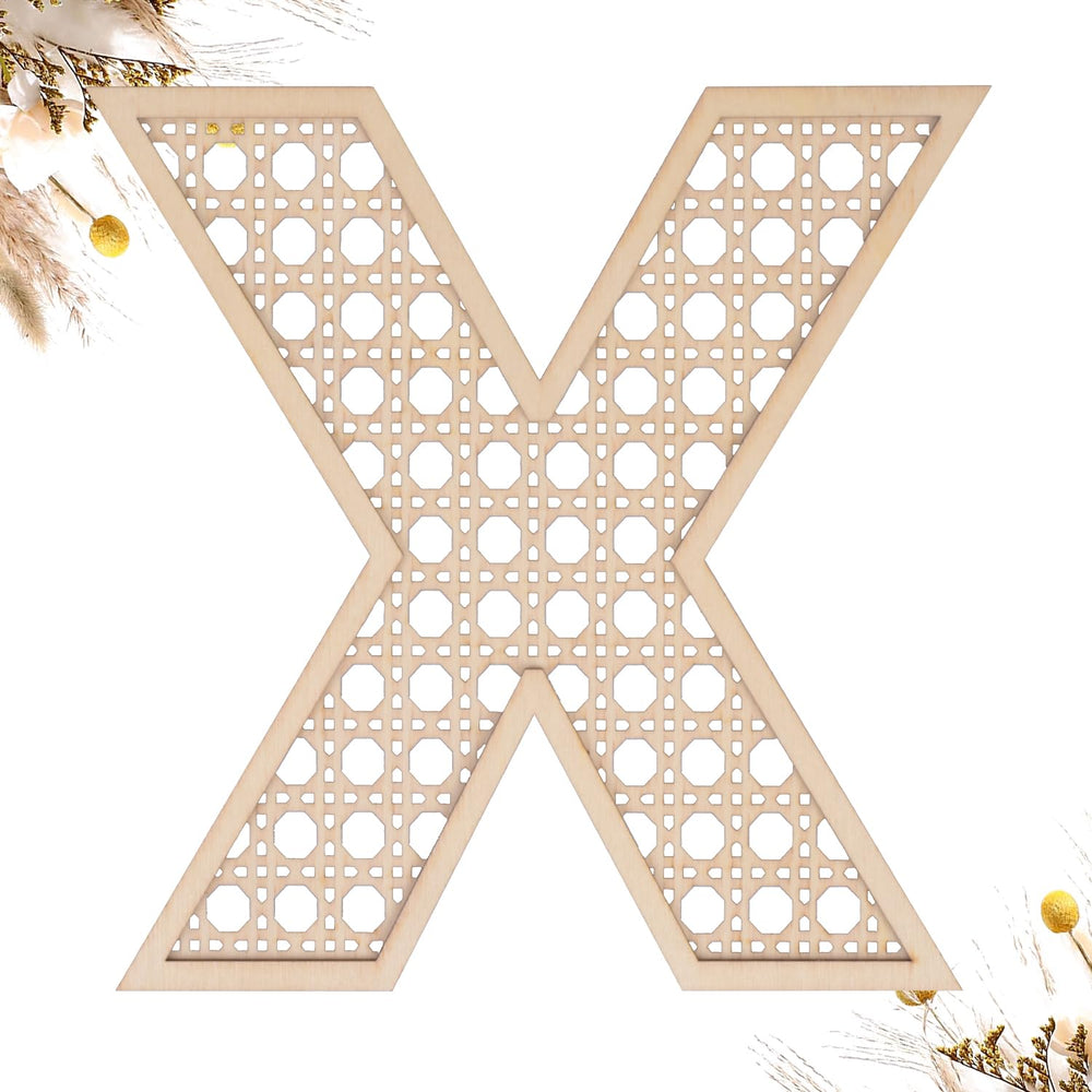 She Love wooden rattan letters 8 inch on wall decor for chic spaces