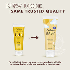 Creamy SheaMoisture Baby Lotion texture with argan oil for easy spread