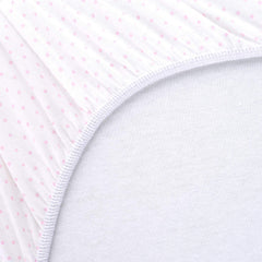 SheetWorld pink pindot design adds gentle style and comfort.
