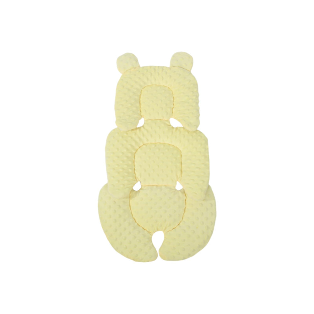 SHEKAKO universal baby seat pad front view with head support and secure fit.