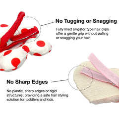Shelbybox hair clips stars secure tiny ponytails during playtime.