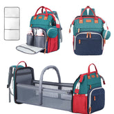 Shengmeister diaper bag changing station with breathable mat for quick, comfortable diaper changes.