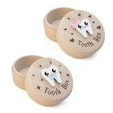 SHEPAILAI Tooth Fairy Box with a 3D tooth lid, a charming keepsake for kids.