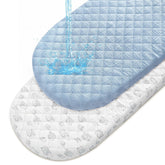 SheSeek muslin bassinet sheet on mattress with snug fit for secure sleep.