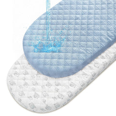 SheSeek muslin bassinet sheet on mattress with snug fit for secure sleep.