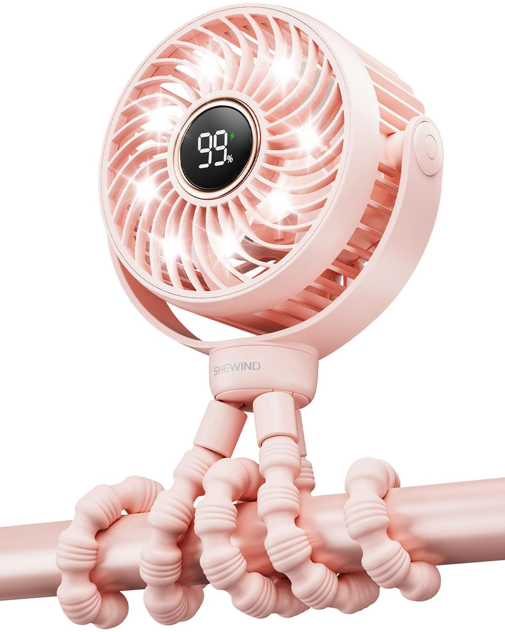 SHEWIND Stroller Fan clip-on keeps baby cool during strolls