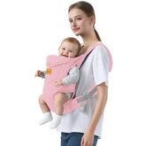 Shiaon pink carrier front view showing soft, breathable fabric for comfortable carrying