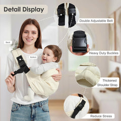 Shiaon Baby Sling Carrier cotton fabric is soft, breathable, and machine washable.