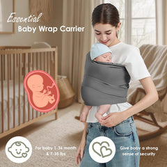 Shiaon baby wrap infant sleeping in a cocoon-like wrap