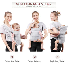 Shiaon breathable cotton-mesh fabric keeps baby cool and parent comfortable.