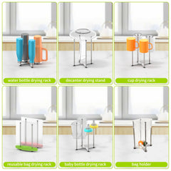 SHILFID wine-decanter-holder-stand provides stable drying on a sturdy stainless frame